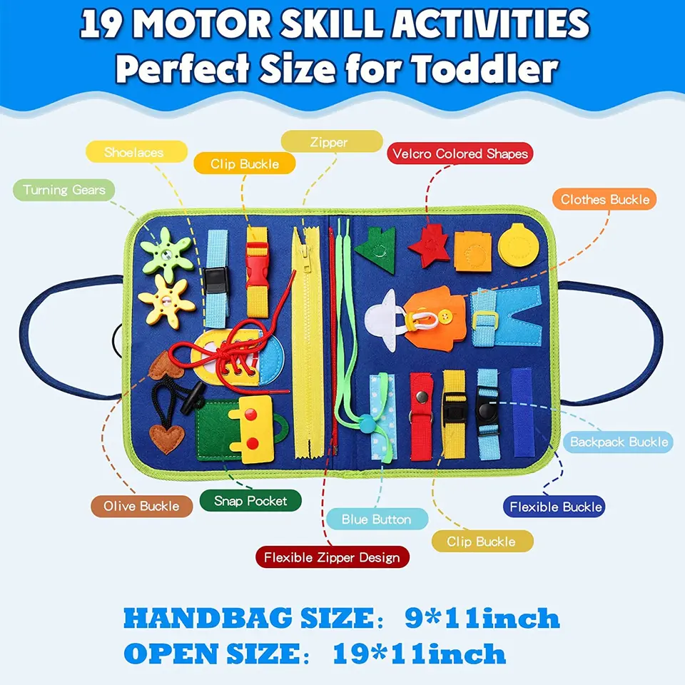 Montessori Toys Busy Sensory Activity Developing Motor Skills, Learning Board For Toddlers_voghion.com