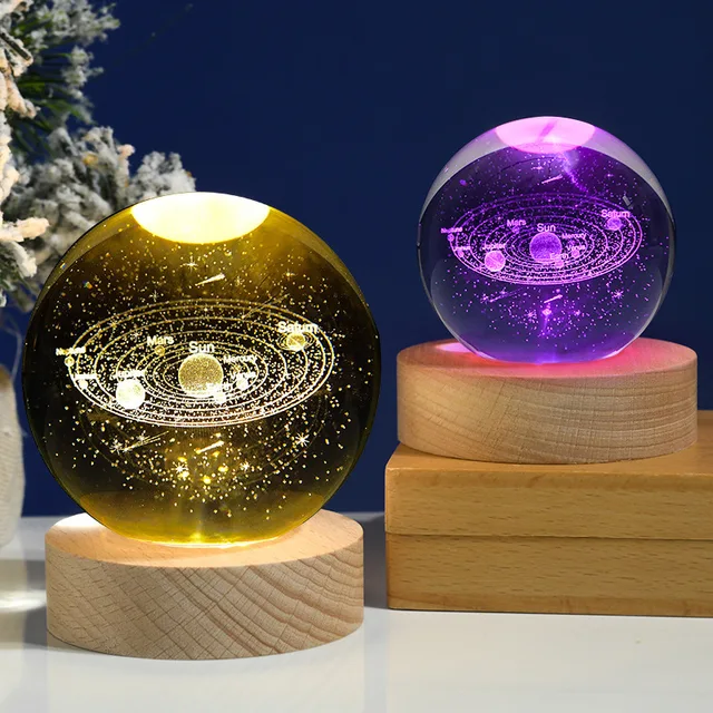Creative Color Luminescence Crystal Ball Galactic System Snow Globe Decoração Para Quarto Bolas De Nieve Cristal Festival Gifts 1