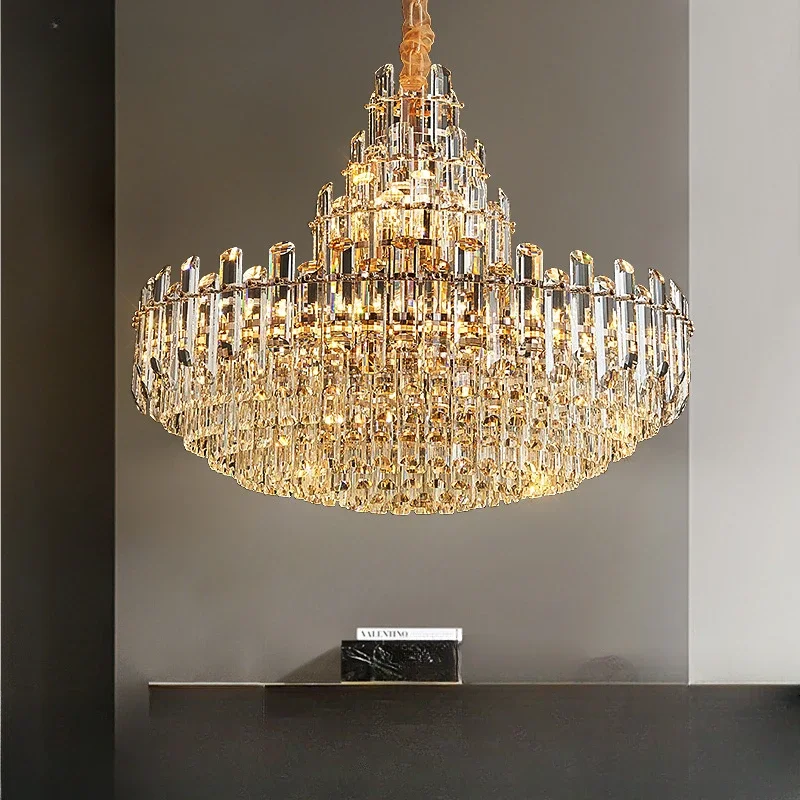 

Luxury Led Crystal Chandelier European Luxury Living Room pendant lights New Post-modern Minimalist Restaurant Crystal Lamp