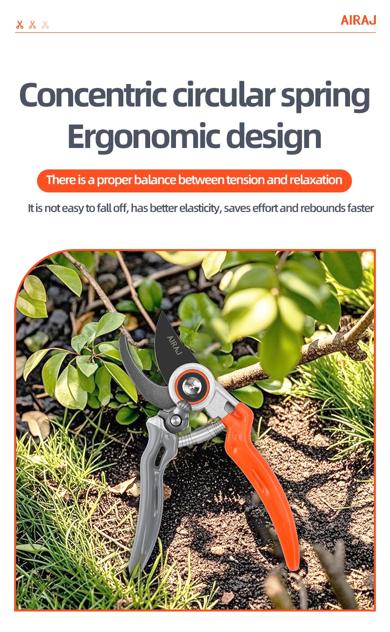 Professional Pruning Shears - Adjustable Multi-Gear Garden Trimmer