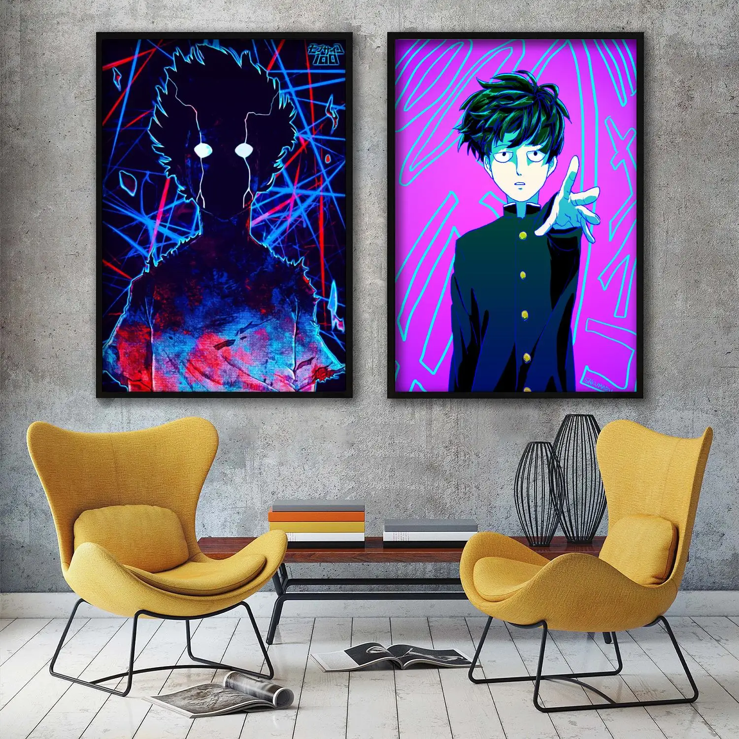 

one punch man mob psycho 100 cartoon Decorative Painting Canvas 24x36 Poster Wall Art Living Room Posters Bedroom Painting
