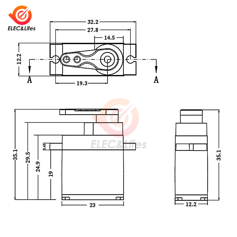 Digitale servo 9g aluminium behuizing metalen tandwielen voor RC helikopter robot