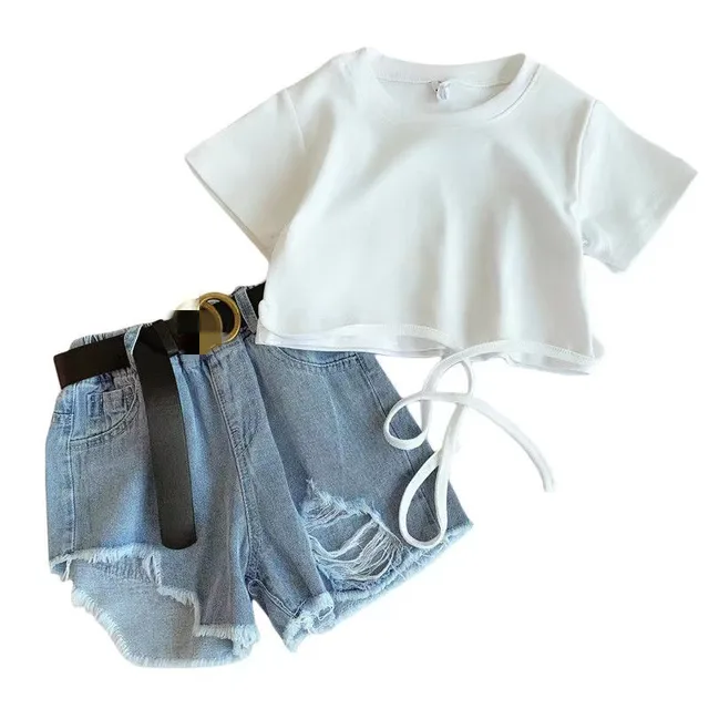Shorts Voor Kinderen Meisjes Zomer Outfit 2-delig Blouse En