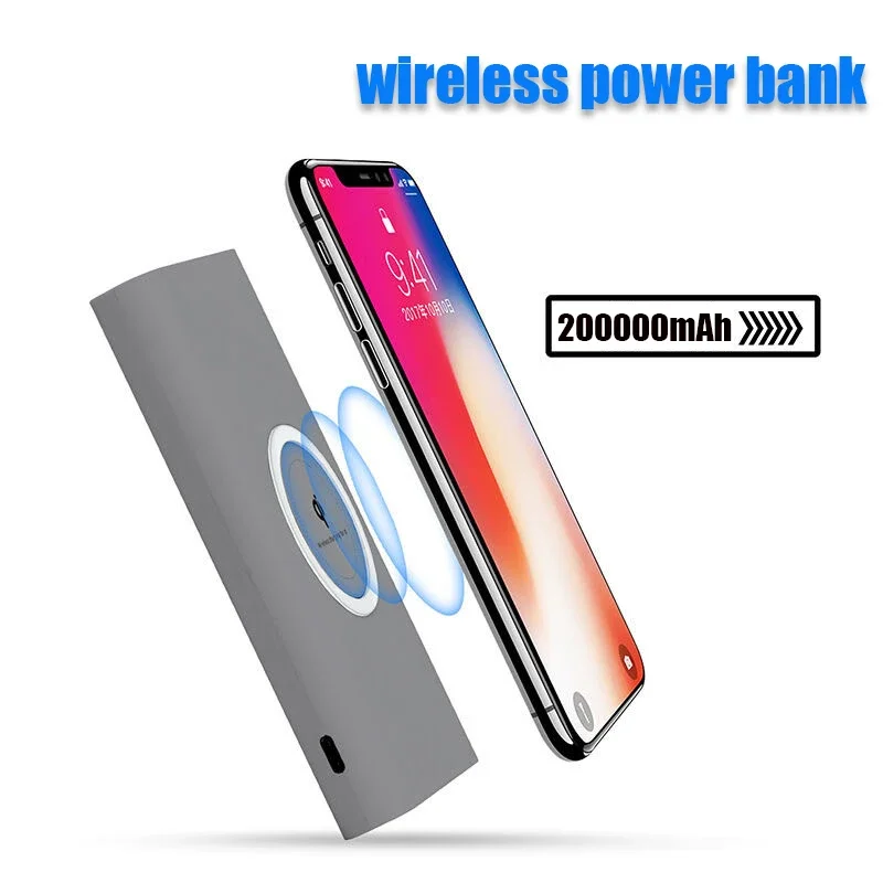 Per Xiaomi 200000Mah Power Bank Caricabatterie Portatile A Ricarica Rapida Type-C Wireless Power Bank Bidirezionale Grande Capacità Spedizione Gratuit