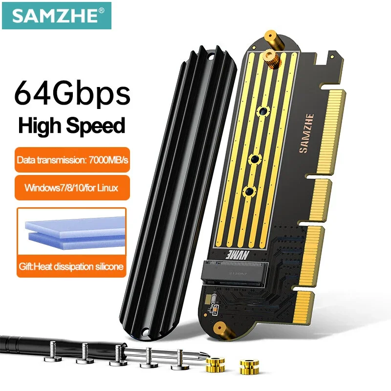 Samzhe m.2 nvme ssd ngff zu pcie x16 adapter m schlüssel schnitts telle karte unterstützung pci-e pci express 3,0 2230-2280 größe m.2 pcie adapter