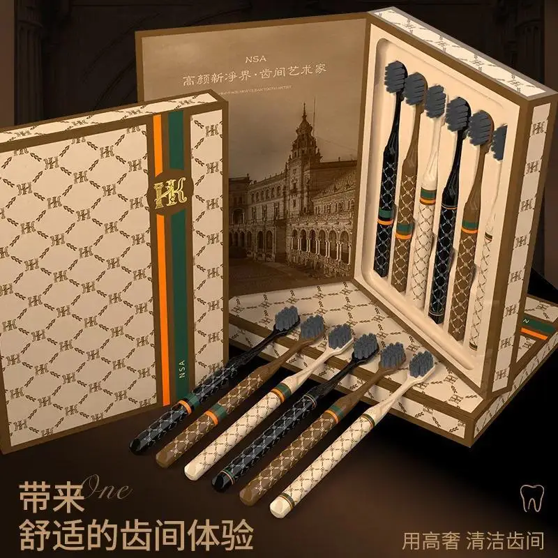 새로운 프리미엄 베스트셀러 고급 가정용 칫솔, 초극세 중성모, 성인용 와이드 헤드 프린트 손잡이