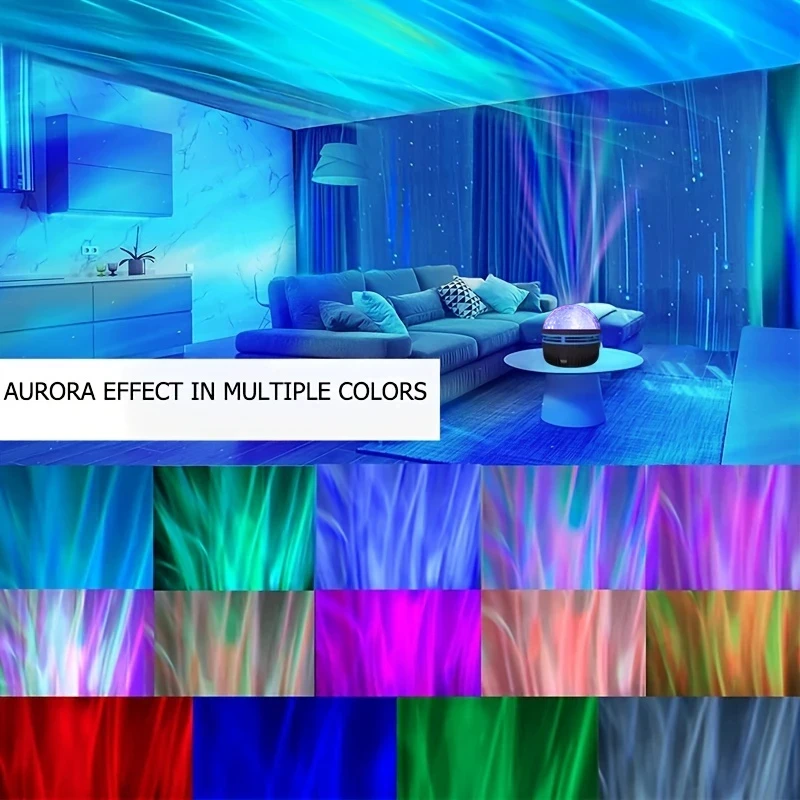 LED Starry Galaxy Ocean Wave Projector RGB Smart Remote Control Lamp KTV USB Christmas Lights Auto Rotate for Home Bedroom Decor BEST SELLERS
