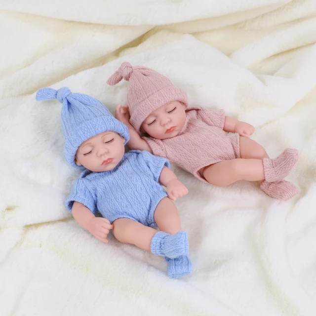 20cm Silicone Bebe Reborn Dolls Lifelike Mini Girl Reborn Toys Silicone Body Sleep Soothe Doll Bath Toy Children Birthday Gifts 2