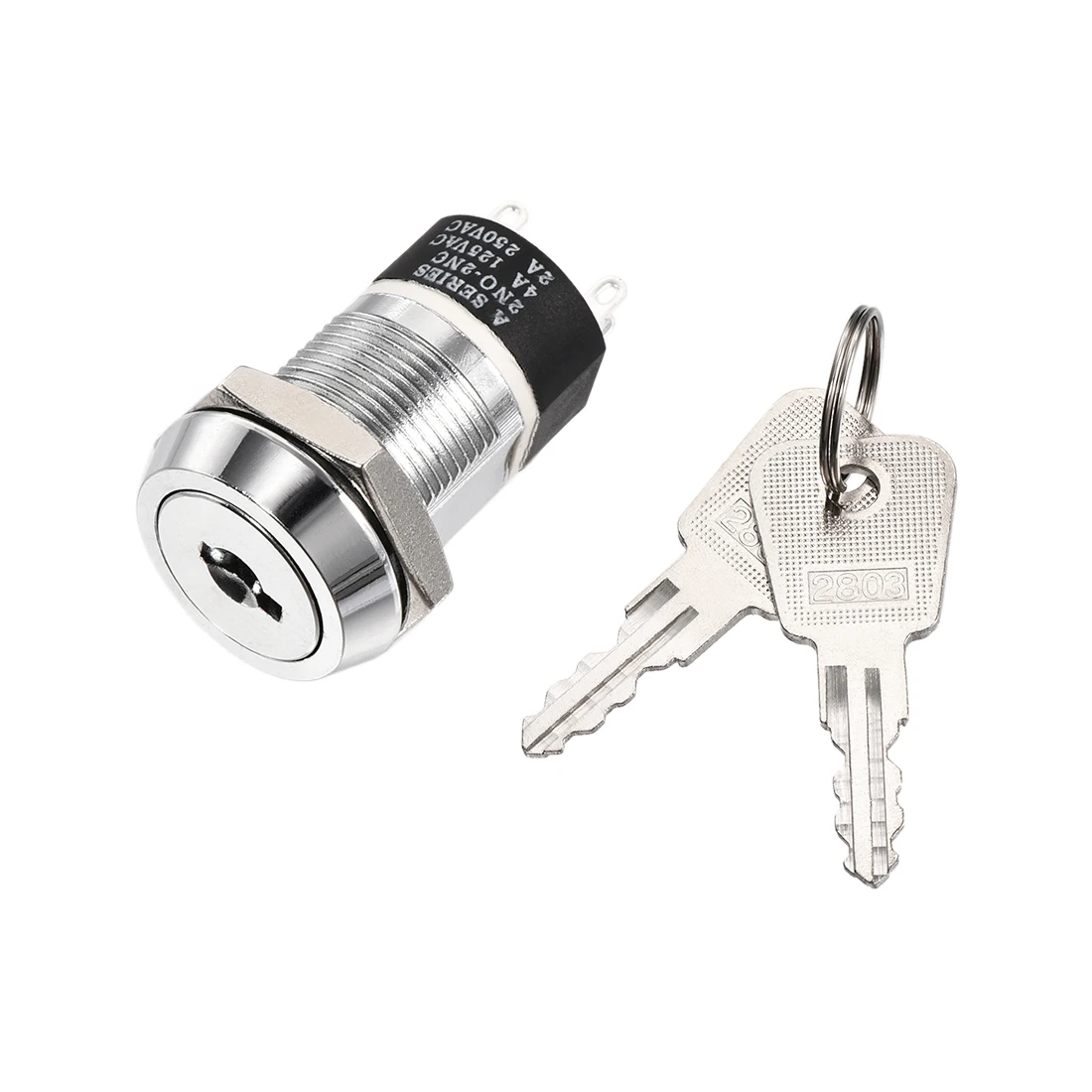 

19mm 2 Positions Key Locking Push Button Switch with 2 Keys 2NC-2NO S2803 Used Widely To Control The Electromagnetic Starter