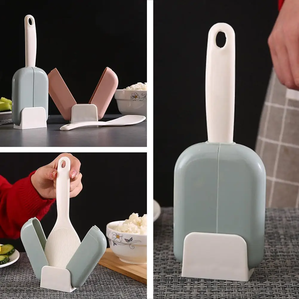 Rice Paddle Stand Rice Spoon Holder Stand Up Scoop Paddle Rest Closing Tool Standing Spoon Spat Opening Automatic K3j2