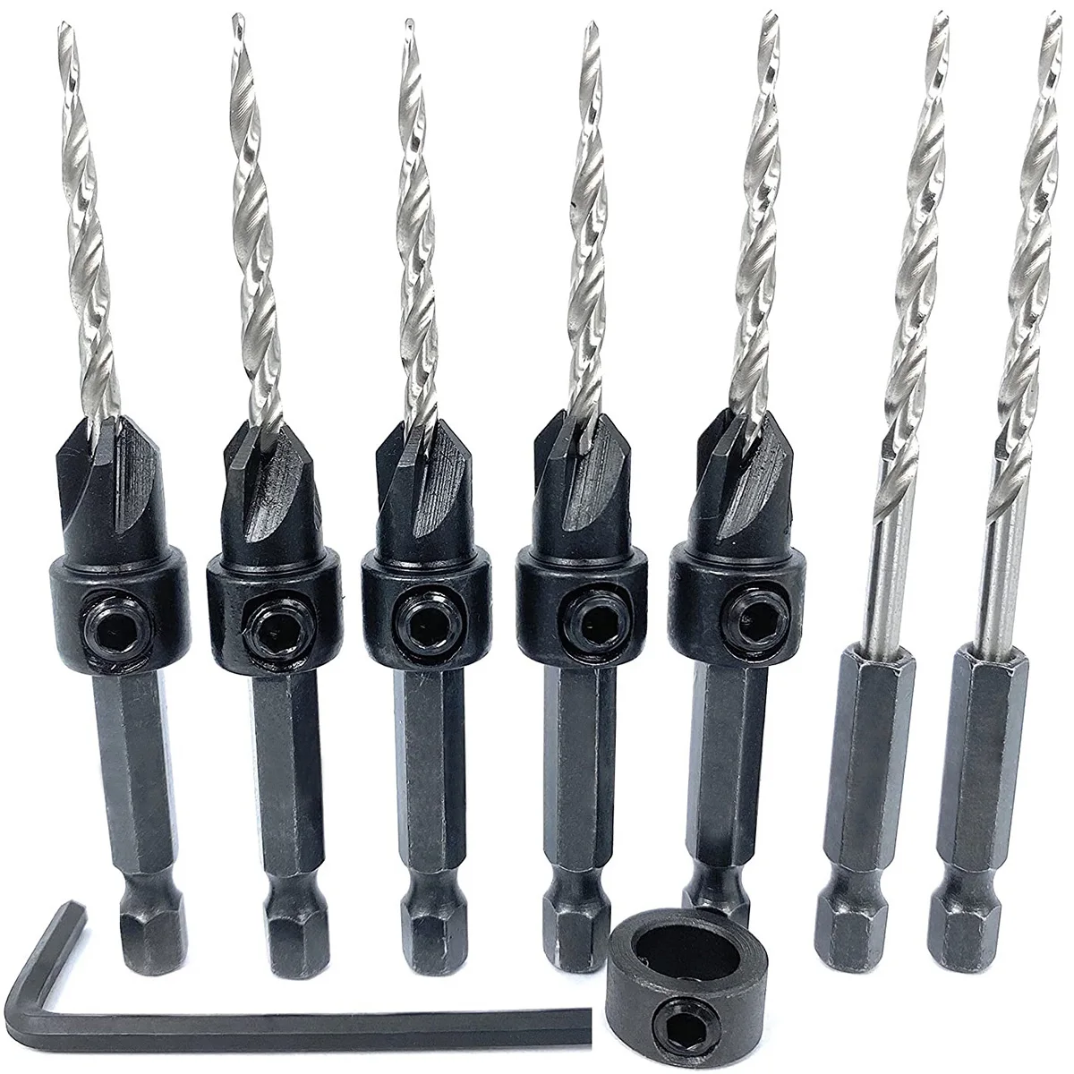 9pcs Countersink Drill Carbide Carpentry Drill Bits Woodworking