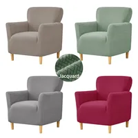 Jacquard Tub Chair Cover Stretch Spandex Club Sofa Covers Armchair Slipcovers Elastic Single Couch Covers for Bar Counter Home 1