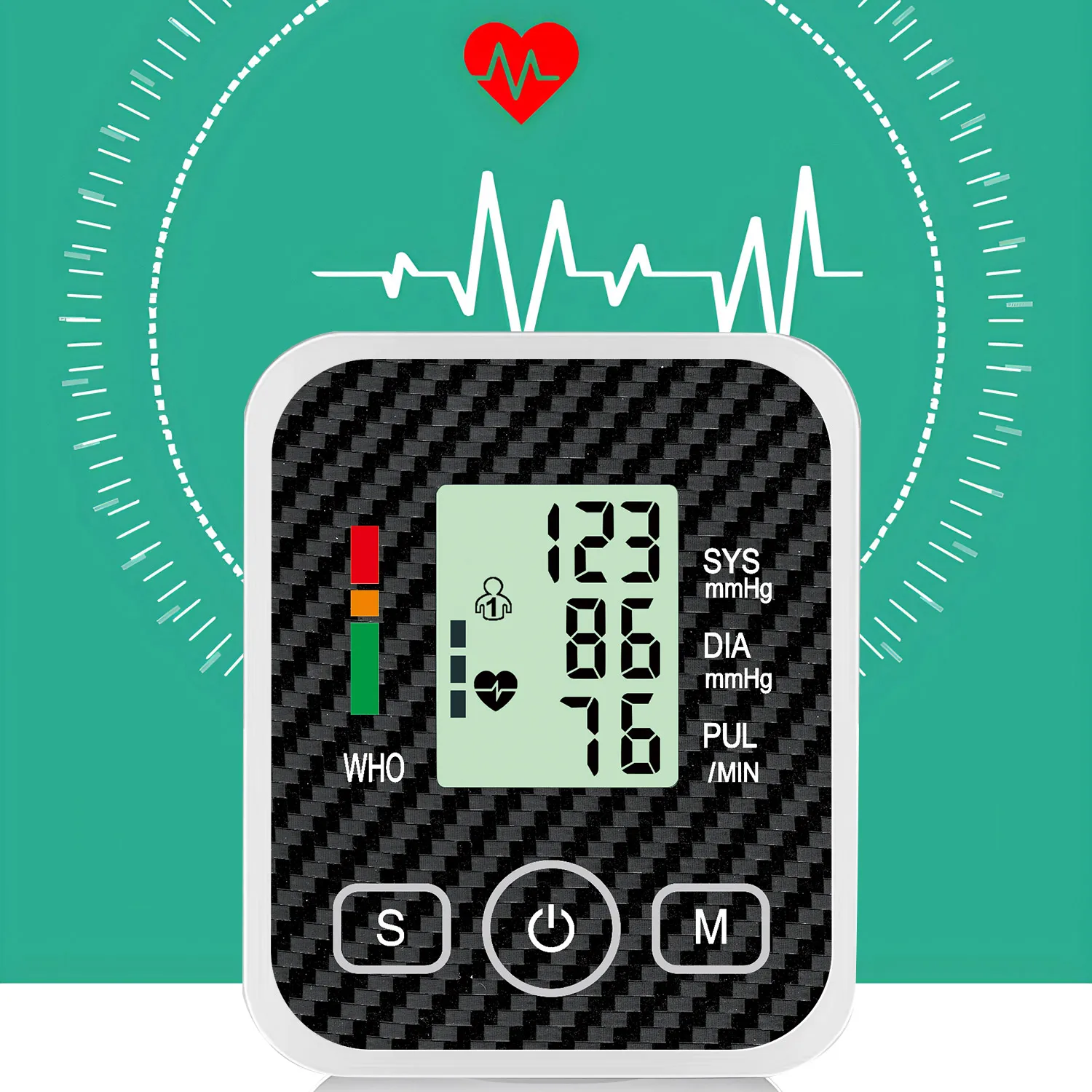 Upper Arm Automatic Blood Pressure Monitor BP Sphygmomanometer Pressure Meter Tonometer Measuring Arterial