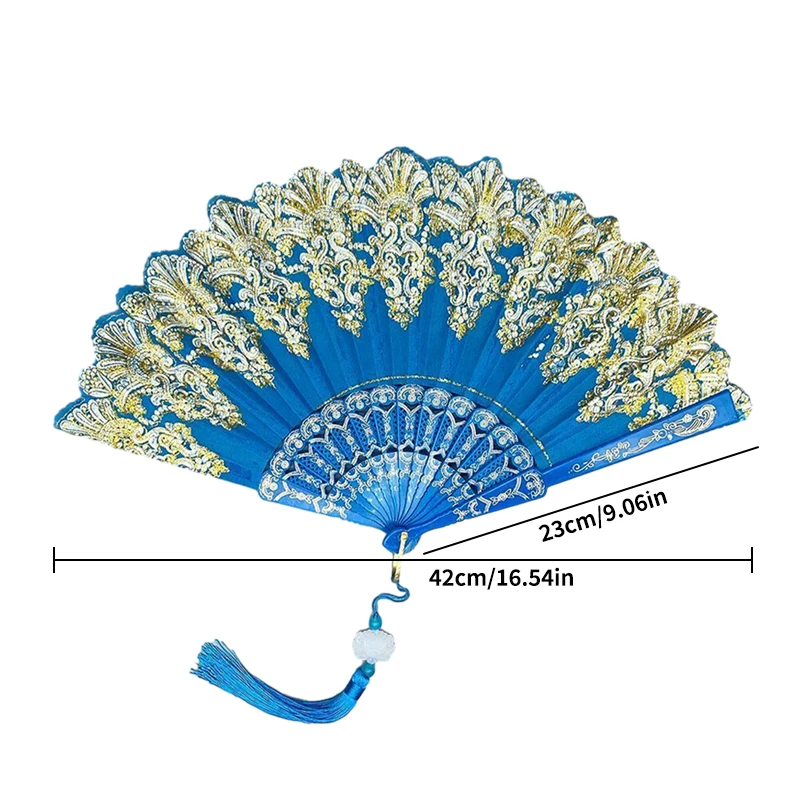 Wedding Dance Handheld Folding Fan Plastic Fan Chinese Style Art Craft