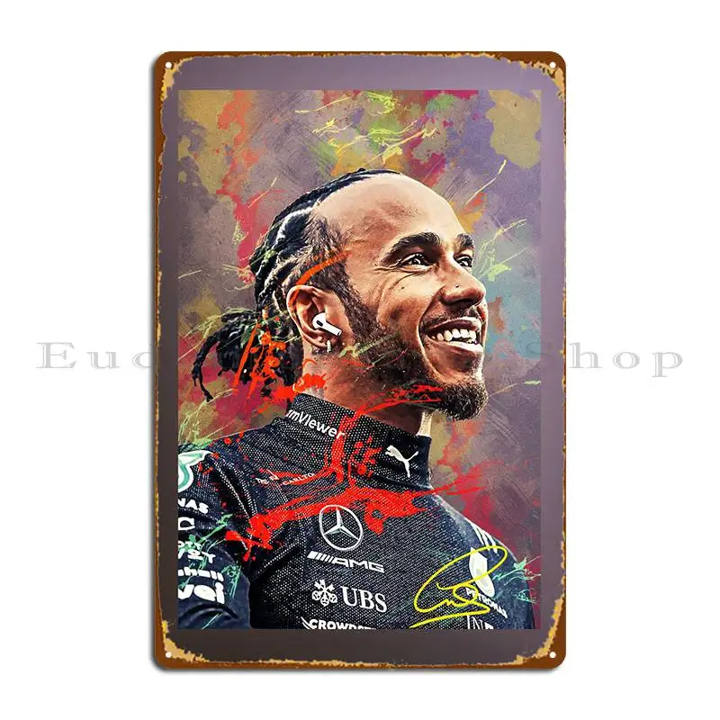 Lewis Hamilton Metal Sign Poster Garage Design Custom Vintage Pub Tin Sign Poster