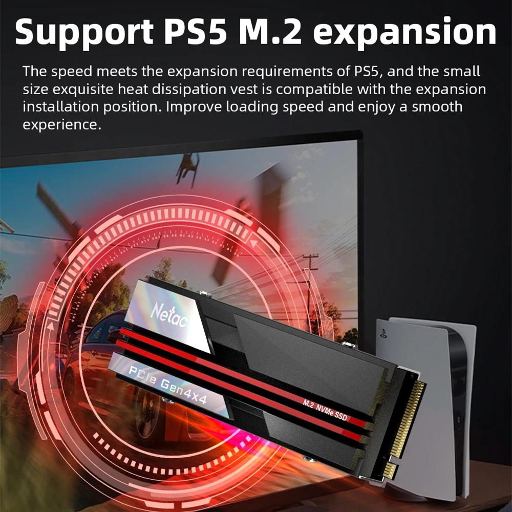 Netac SSD NVMe M2 1TB 2TB 4TB Gen4X4 ָ Ʈ ̺, M2 2280 PCIe4.0X4  ϵ ũ, PS5 ũž 濭 