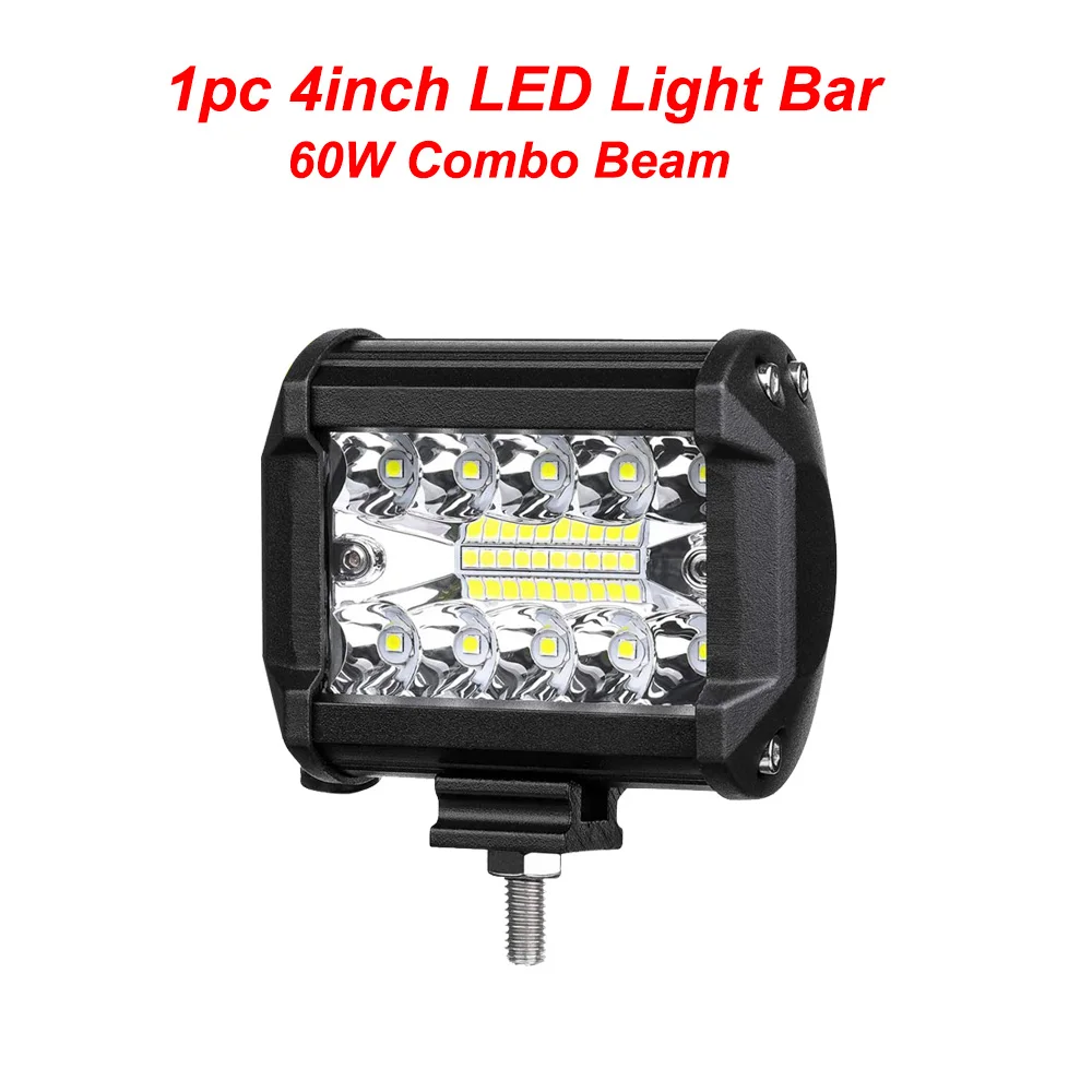  Barra de luz LED. Luces de trabajo LED de 4 pulgadas 27 W Combo  Beam Off-Road Light Bar Driving Fog Light con soporte de montaje para  todoterreno, camión, coche, ATV, SUV, 