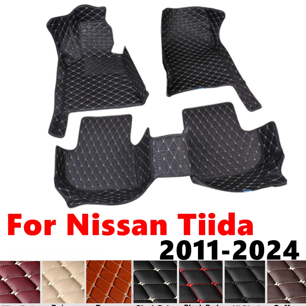 

Автомобильные коврики для Nissan Tiida 2024 2023 2022 21-2011, подходят для передних и задних напольных вкладышей, подкладки для ног, коврик, аксессуары для интерьера
