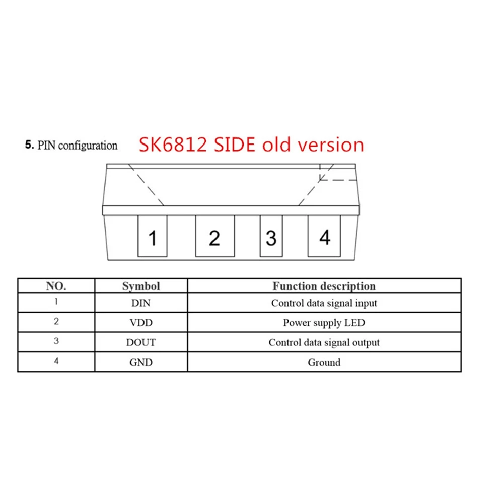 100Pcs SK6812 SIDE-A SK6812 IC LED 칩 측면 조명 SMD 4020 RGB 스트립 디스플레이 화면용 개별적으로 주소 지정 가능