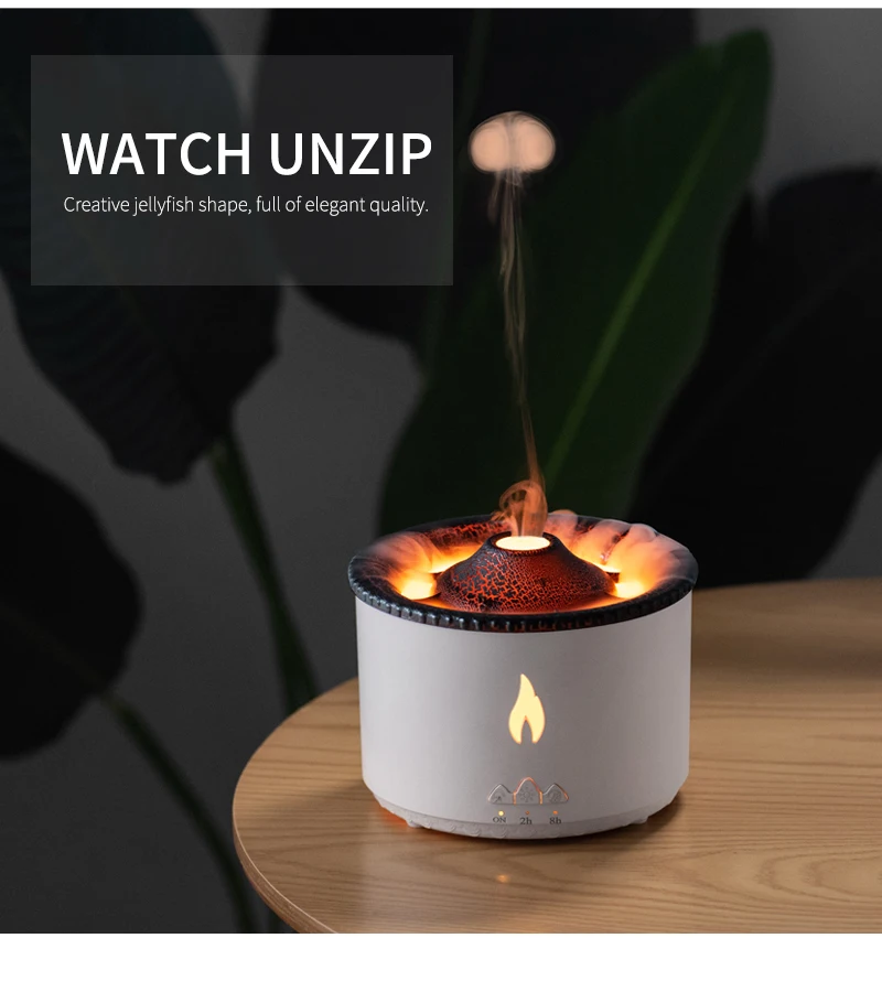 Volcano Essential Oil Diffuser 24db Low Noise Aromatherapy Diffuser with 2  Timer 2 Mist 360ml Mini Flame Humidifier Portable - AliExpress