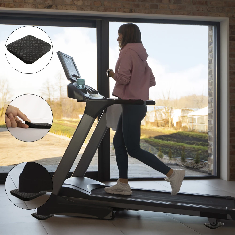 6Pcs Silicone Treadmill Mats Exercise Equipment Mats Noise Reduction Anti Vibration Pads for Walking Pad Exercise Bike