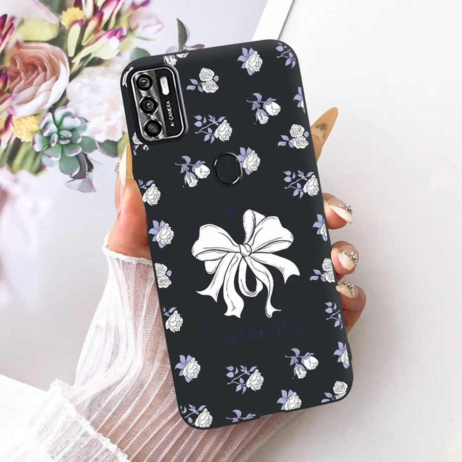 Floral Soft Black Silicone Bumper Phone Cover