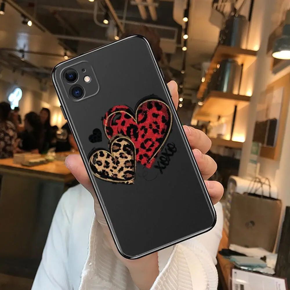 Фото Чехлы для телефонов LOVE Leopard для iphone 13 Pro Max, Чехол 12 11 Pro Max 8 PLUS 7PLUS 6S XR X XS 6 mini se, мобильный сотовый телефон №3