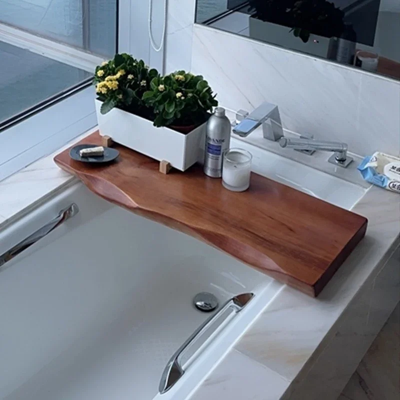High-end Solid Wood Hotel B & B Club Bathroom Bathtub Rack Household Bath Supplies Shower Gel Storage Rack Tray