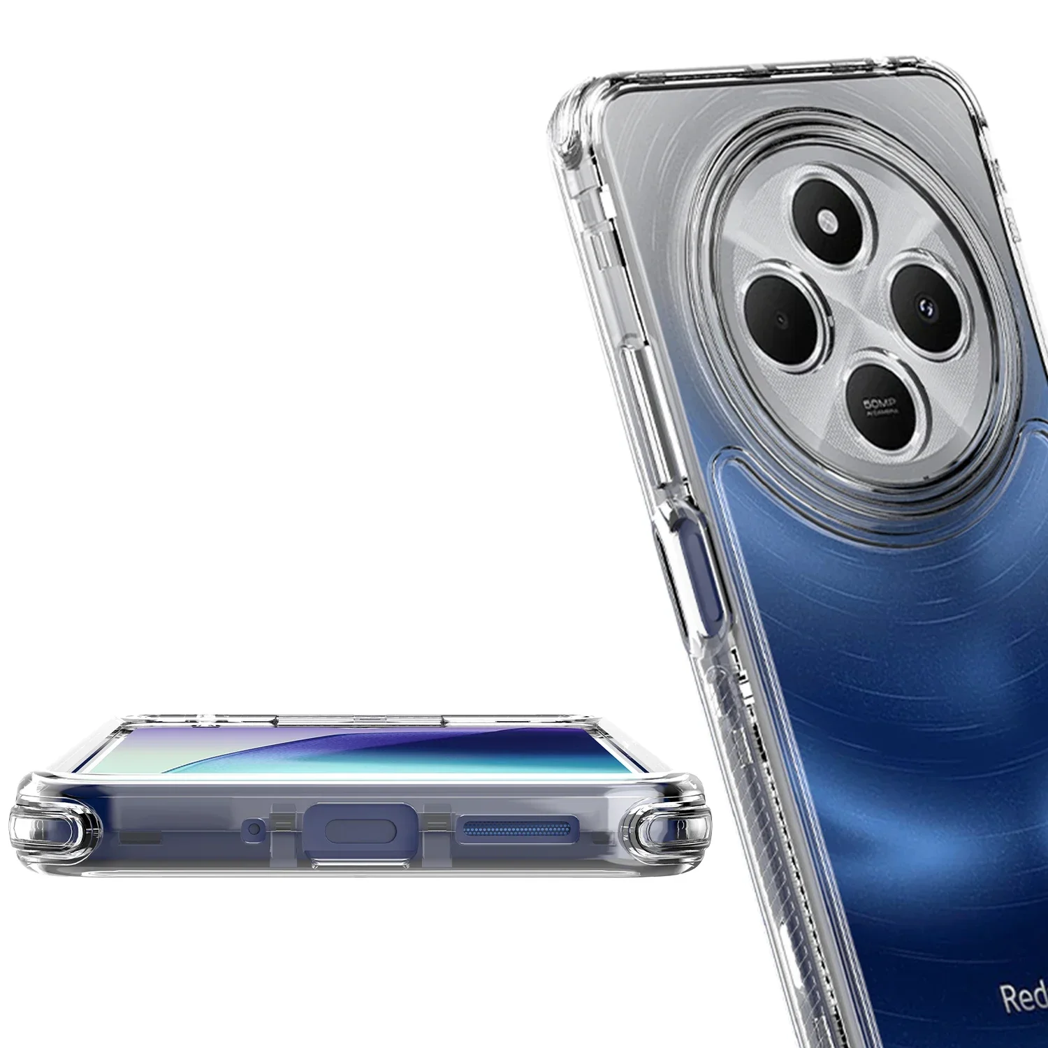 Rugged Armor Shockproof Case with Transparent Acrylic Back Cover