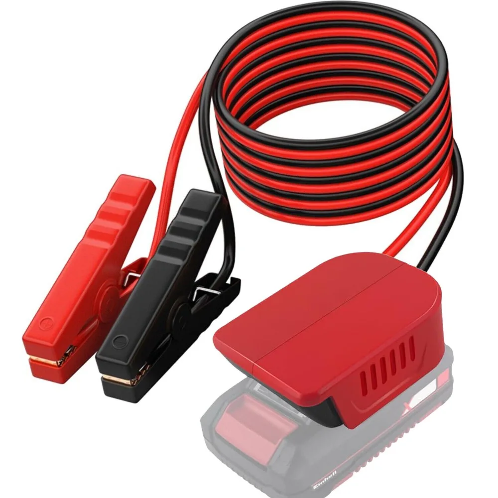 สําหรับ Power Wheel แบตเตอรี่อะแดปเตอร์สําหรับ Einhell 18V 6FT แบบพกพาสายจัมเปอร์รถแบตเตอรี่ Charger Jump Starter สําหรับเครื่องมือ 1