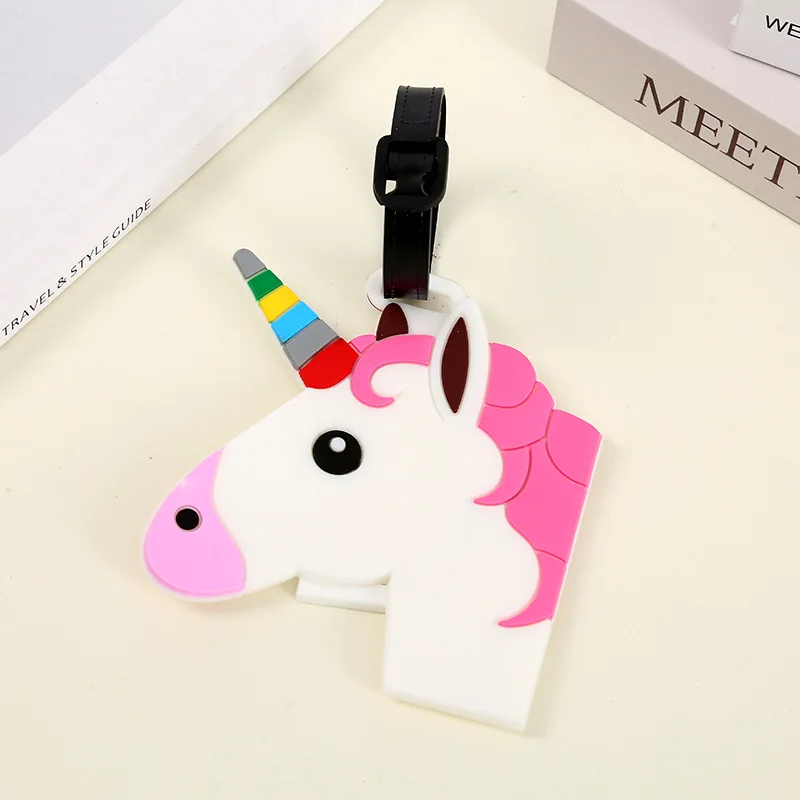 1pc Cartoon Nette Gepäck Tag Kreative Tier Silikon Gepäck Tags Koffer Tag Id Name Label Kleine Anhänger Reise Zubehör – Detail 8