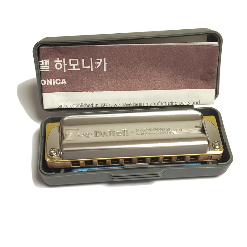 Harmonica Blues Harp Mouth Organ 10 Holes Stainless Steel Cover Plates Maple Wood Comb Korea