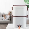 Electric Rice Cooker 220V Heating Lunch Box 2 Layers Self Cooking Machine Food Steamer Food Storage Box For Home Office School 2