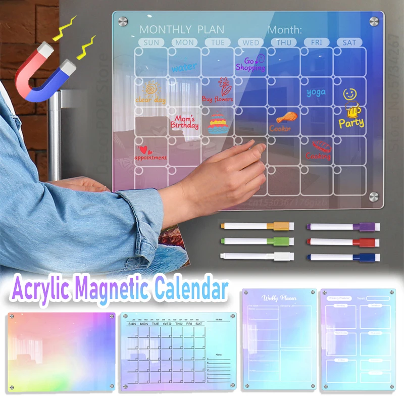 Acrylic Planning Board Clear Agnetic Daily Calendar Agnet Dry Erase