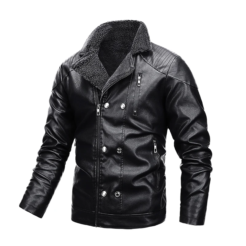 

Leather Jacket Men Autumn Winter Clothing New Fashion Hot Sell Motorcycle PU Leather Coats Male Thicken Outwear Asian Size M-5XL