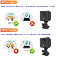 5MP 4G carte SIM Mini caméra intérieure Vision nocturne Surveillance Surveillance de sécurité Rechargeable 3000 mAh alimenté par batterie caméra domestique 5