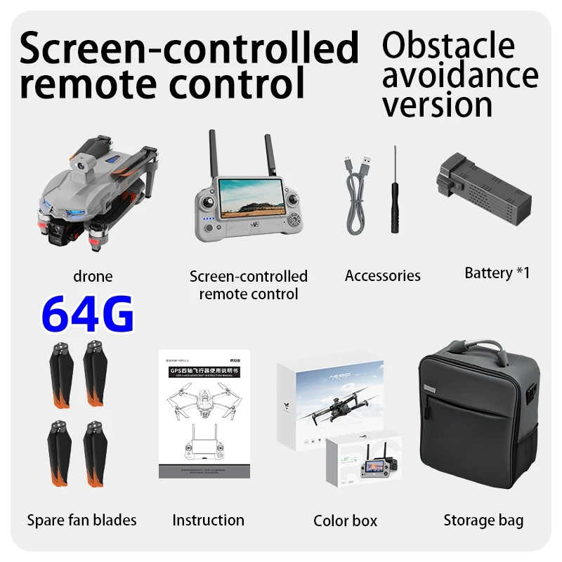 Nuovo AE60 GPS Drone 8K Fotocamera 3-Axis Gimbal EIS anti shake WIFI 20KM Evitamento Ostacoli Touch Screen FPV Brushless RC Quadcopter - immagine 2