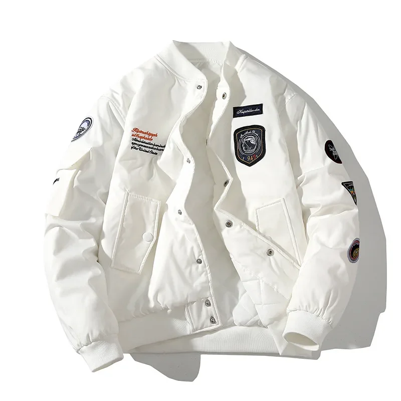 Mens Winter Cotton padded Jackets Bomber Jacket Coats Men's Windbreaker Thick Warm Male Parkas Air Force Baseball Outerwear