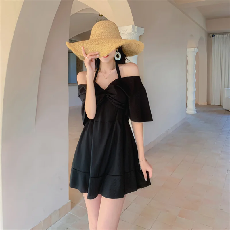 One-piece Swimsuit Women's Hot Spring Bathing Suit Swimsuit Women's Professional Conservative Belly Cover Slimming New Swimwear
