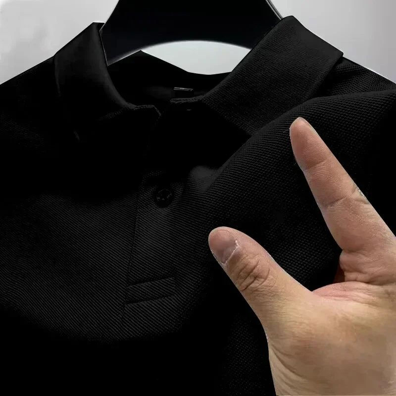 thumbnail image 1 of Camiseta de manga corta con solapa de verano para oficina, estilo clásico, estilo polo, para hombre, para negocios, ocio, transpirable, 1 of 5