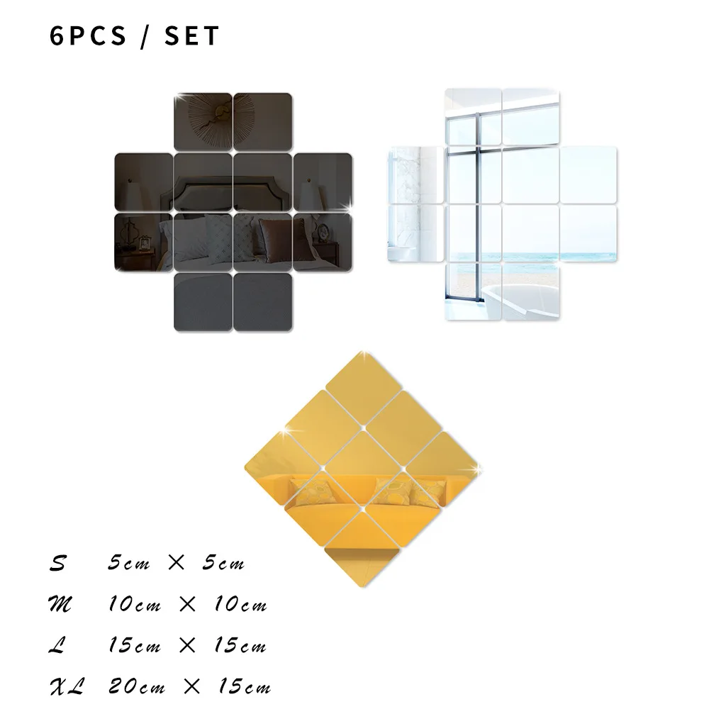 ألواح مرايا ثلاثية الأبعاد مرنة ذاتية اللصق ، مراي...