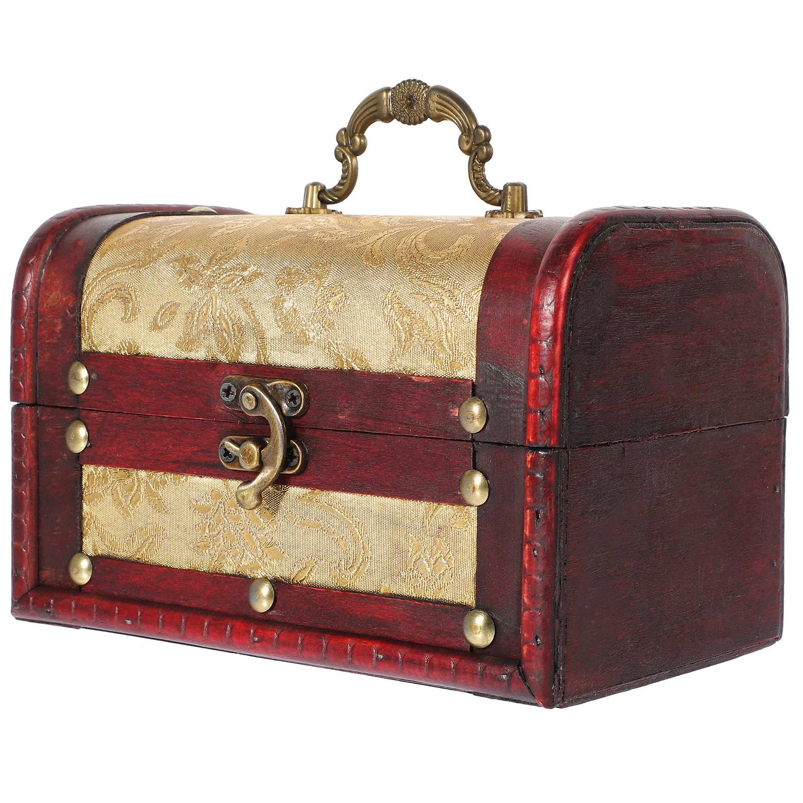 Wooden Treasure Box Jewelry Storage Case Trinket Box Photo Prop Retro Jewelry Case