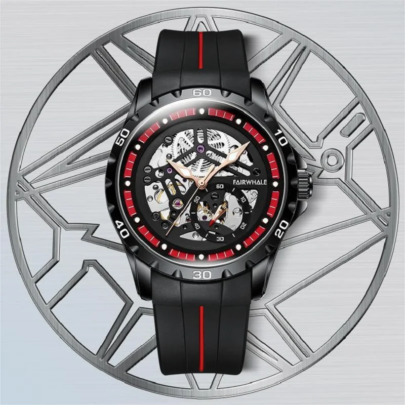 

Mark Fairwhale Men's Watch Fully Automatic Mechanical Wristwatch Hollowed Out Waterproof Watches Broken Tourbillon Watching 6210