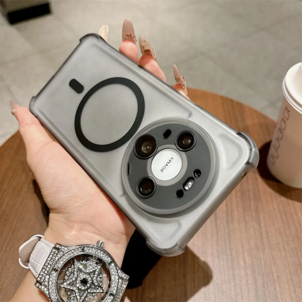 Matte Shockproof Magnetic Phone Case with Lens Protector