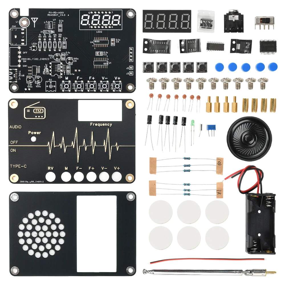 DC 5V RDA5807M 라디오 키트 FM 전자 제조 전체 주파수 납땜 어셈블리 DIY 느슨한 부품 유형 C ?