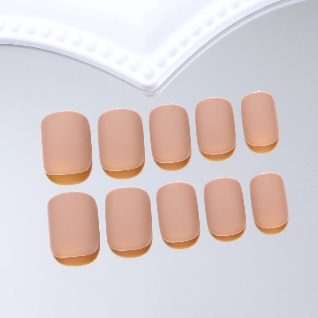 96PCS-Matte Style Pressed Medium Square Solid Color Nail Acryl Fake Nail Coffin Acryl Nail – Detail 12