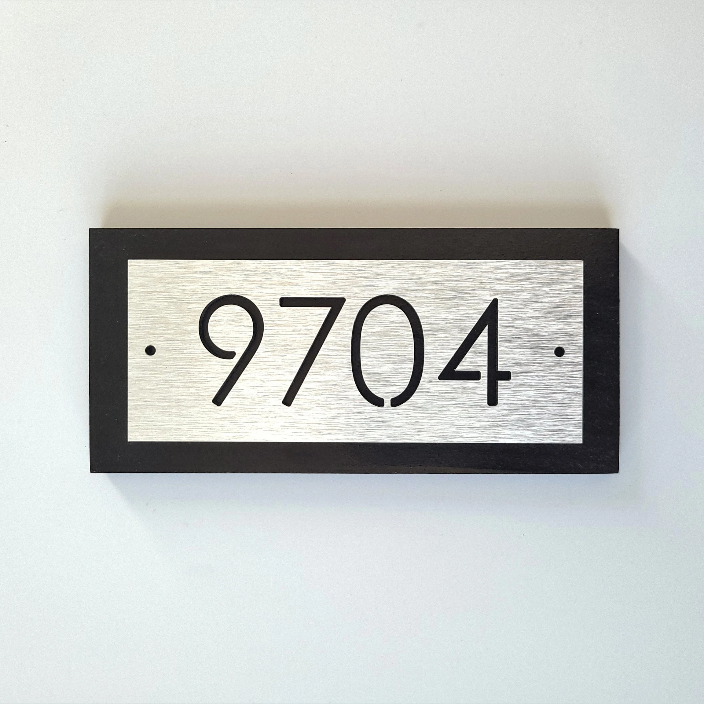 Modern house numbers House number sign Address plaque Metal Art Brushed Metal Panel Housewarming Gift Name Plaque Customization house number signs house numbers