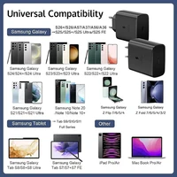 Original Samsung Charger 45w Super Fast Charge EU US Adapter USB C Samsung Galaxy S26 S25 Ultra S24 S22 S23 S21 A56 A57 A55 A54 6
