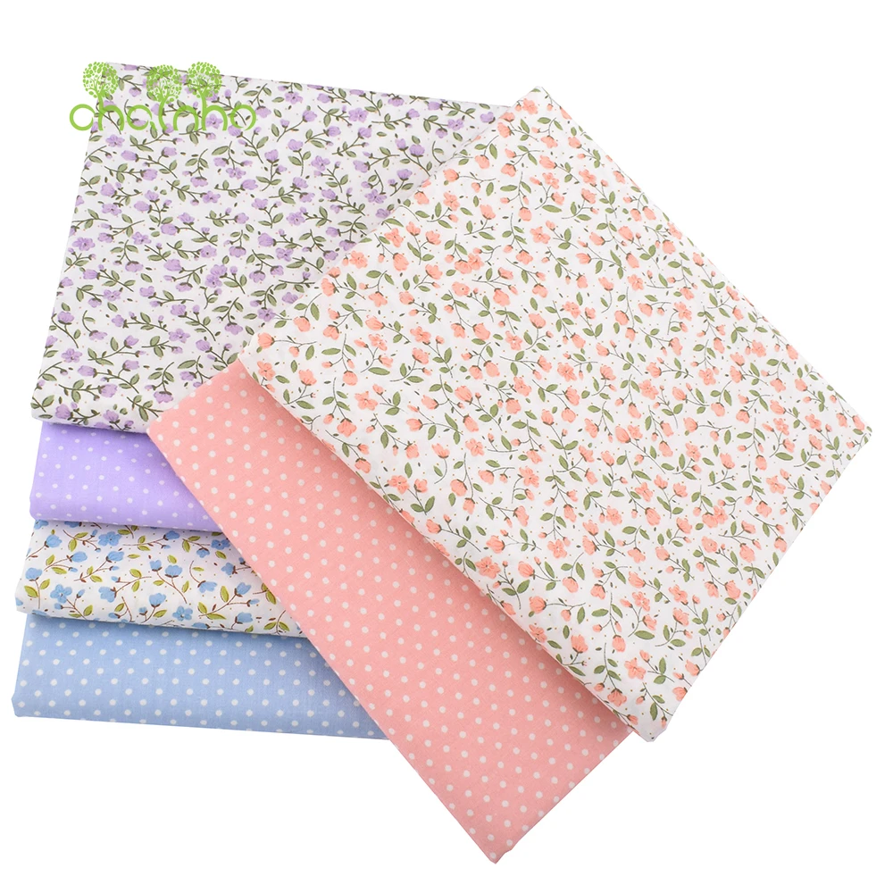 Chainho,Small Flower Printed Twill Cotton Fabric,Patchwork Clothes,DIY Sewing Quilting Home Textiles Material For Baby Children