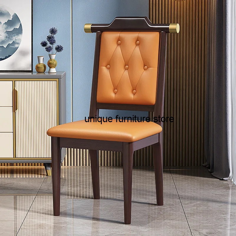 

New Chinese Dining Chair Stool Solid Rose Wood Backrest Soft Trendy Living Room Dining Chair Wooden Meuble Home Furniture